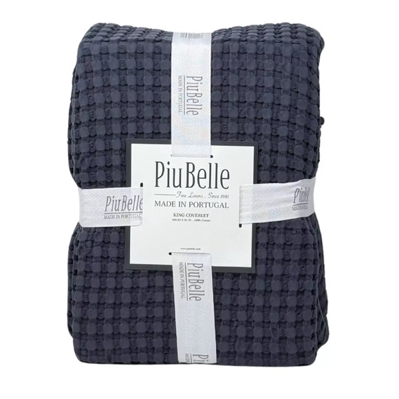 PiuBelle Portugal KING Soft Cotton French Blue Luxury Coverlet Bedspread Blanket - Picture 1 of 2